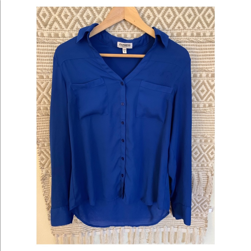 Blue Express Longsleeve Button-down Blouse